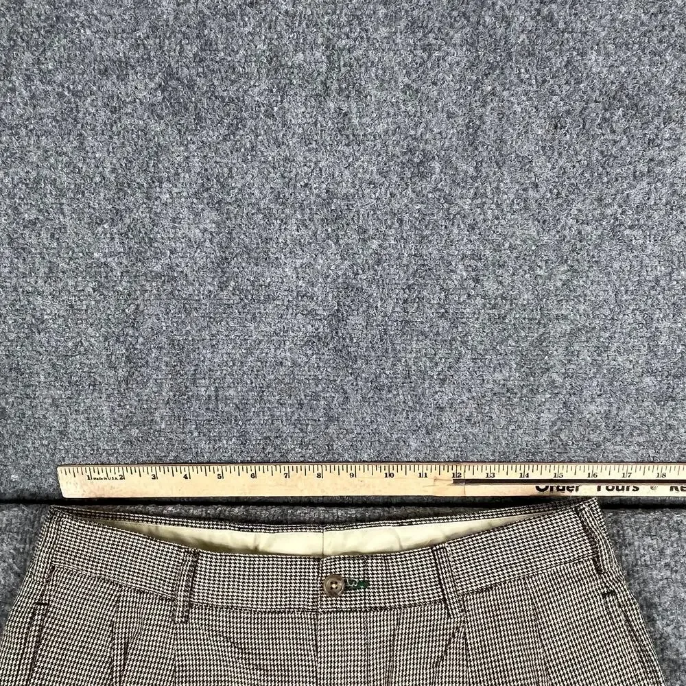 Vintage Tommy‎ Hilfiger Dress Pants Mens 33x30 Brown Houndstooth Pleated Classic